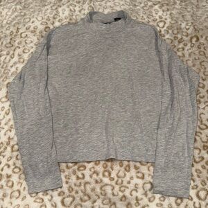 Adrienne Vittadini Light Gray Mock Neck Top